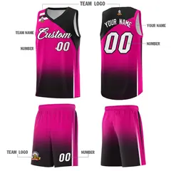 Pink Black Gradient Fashion Basketball Jersey 5