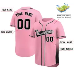 Pink Black Gradient Side Authentic Baseball Jersey 2