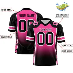 Pink Black Gradient Side Pattern Authentic Football Jersey 2