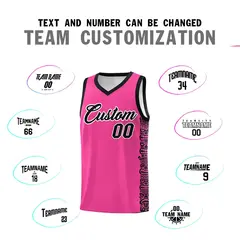 Pink Black Indians Pattern Basketball Uniform Jersey 4