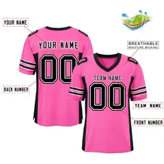 Pink Black Insert Color Mesh Football Jersey 2