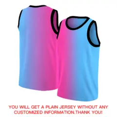 Pink Black-Light Blue Gradient Fashion Basketball Jersey 4