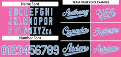 Pink Black-Light Blue Split Fashion Baseball Jersey 3