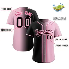 Pink Black-Pink Gradient Fashion Authentic Baseball Jersey 2