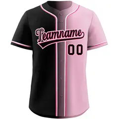 Pink Black-Pink Gradient Fashion Authentic Baseball Jersey 3