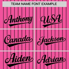 Pink Black Pinstripe Two-Tone Authentic Baseball Jersey 3