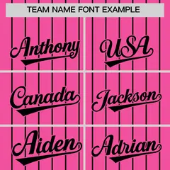 Pink Black Pinstripe Two-Tone Authentic Baseball Jersey 3
