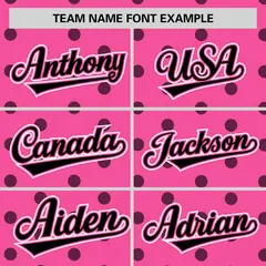 Pink Black Polka Dot Graffiti Authentic Baseball Jersey 3