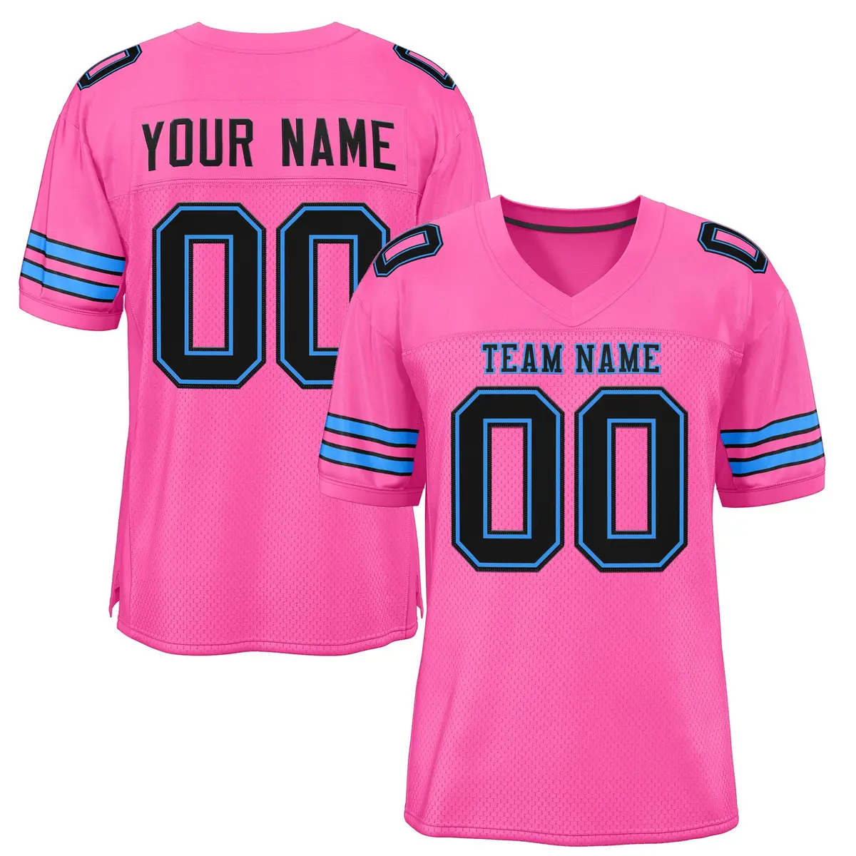 Pink Black-Powder Blue Classic Style Football Jersey