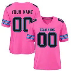 Pink Black-Powder Blue Classic Style Football Jersey 1