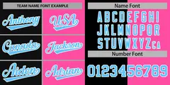 Pink Black-Powder Blue Split Two Tone Letterman Varsity Full-Snap Jacket 3