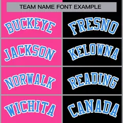 Pink Black Powder Blue Split Varsity Full-Snap Letterman Jacket 5