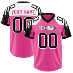 Pink Black Raglan Authentic Football Jersey 1
