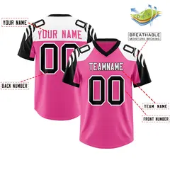 Pink Black Raglan Authentic Football Jersey 2