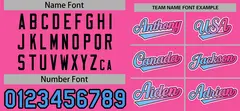 Pink Black Raglan Sleeve Authentic Baseball Jersey 3