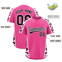 Pink Black Side Camo Baseball Jersey 2