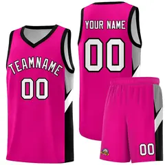 Pink Black Side Design Basketball Jersey Sports Uniform