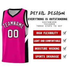 Pink Black Side Design Basketball Jersey Sports Uniform 2