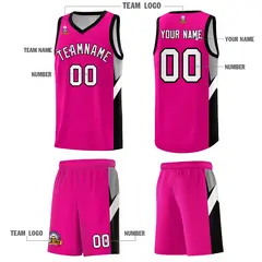 Pink Black Side Design Basketball Jersey Sports Uniform 5