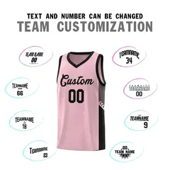 Pink Black Side Stripe Fashion Sports Basketball Jersey 4