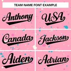 Pink Black Splash Graffiti Striped Baseball Jersey 3