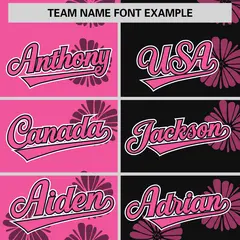 Pink Black Split Flower Graffiti Authentic Baseball Jersey 3
