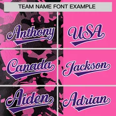 Pink Black Split Graffiti Raglan Sleeve Baseball Jersey 3