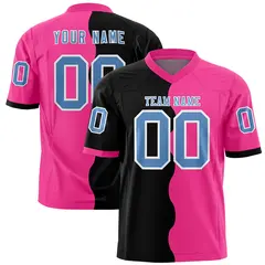 Pink Black Split Mesh Authentic Football Jersey