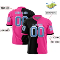 Pink Black Split Mesh Authentic Football Jersey 2