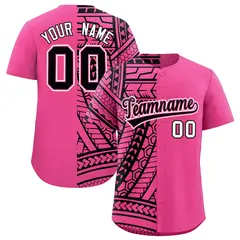 Pink Black Split Tribal Baseball Jersey