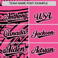 Pink Black Split Tribal Baseball Jersey 3