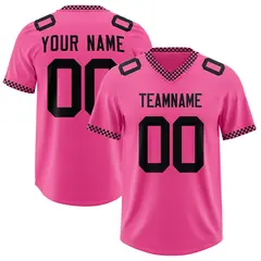 Pink Black Square Neckline Classic Authentic Football Jersey 1