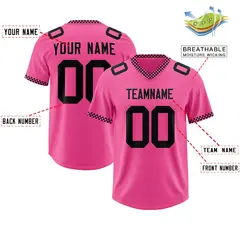 Pink Black Square Neckline Classic Authentic Football Jersey 2
