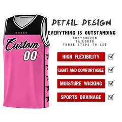 Pink Black Star Pattern Team Basketball Jersey 2