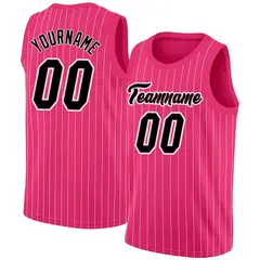 Pink Black Stripe Fashion Casual Basketball Jersey