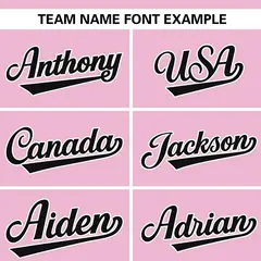 Pink Black Stripe Raglan Authentic Baseball Jersey 3