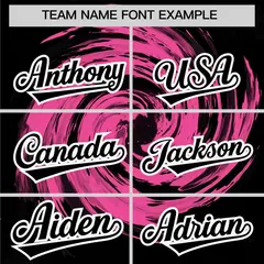 Pink Black Swirl Graffiti Baseball Jersey 3