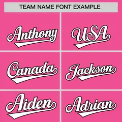 Pink Black Thick Stripes Star Pattern Baseball Jersey 3