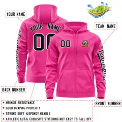 Pink Black Varsity Full-Zip Letterman Classic Jacket Hoodie 4