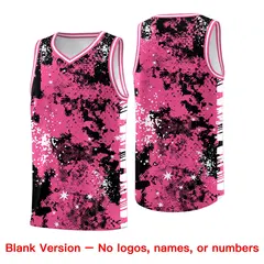 Pink Black Vice Burst Graffiti Pattern Basketball Jersey 6