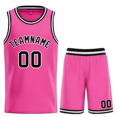 Pink Black-White Bull Classic Sets Basketball Jersey