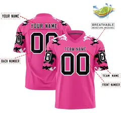 Pink Black-White Camo Authentic Football Jersey 2