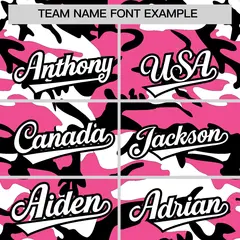 Pink Black White Camo Gradient Fashion Baseball Jersey 3