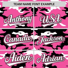 Pink Black-White Camo Varsity Full-Snap Letterman Jacket 3