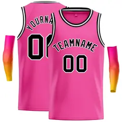Pink Black-White Classic Casual Basketball Jersey