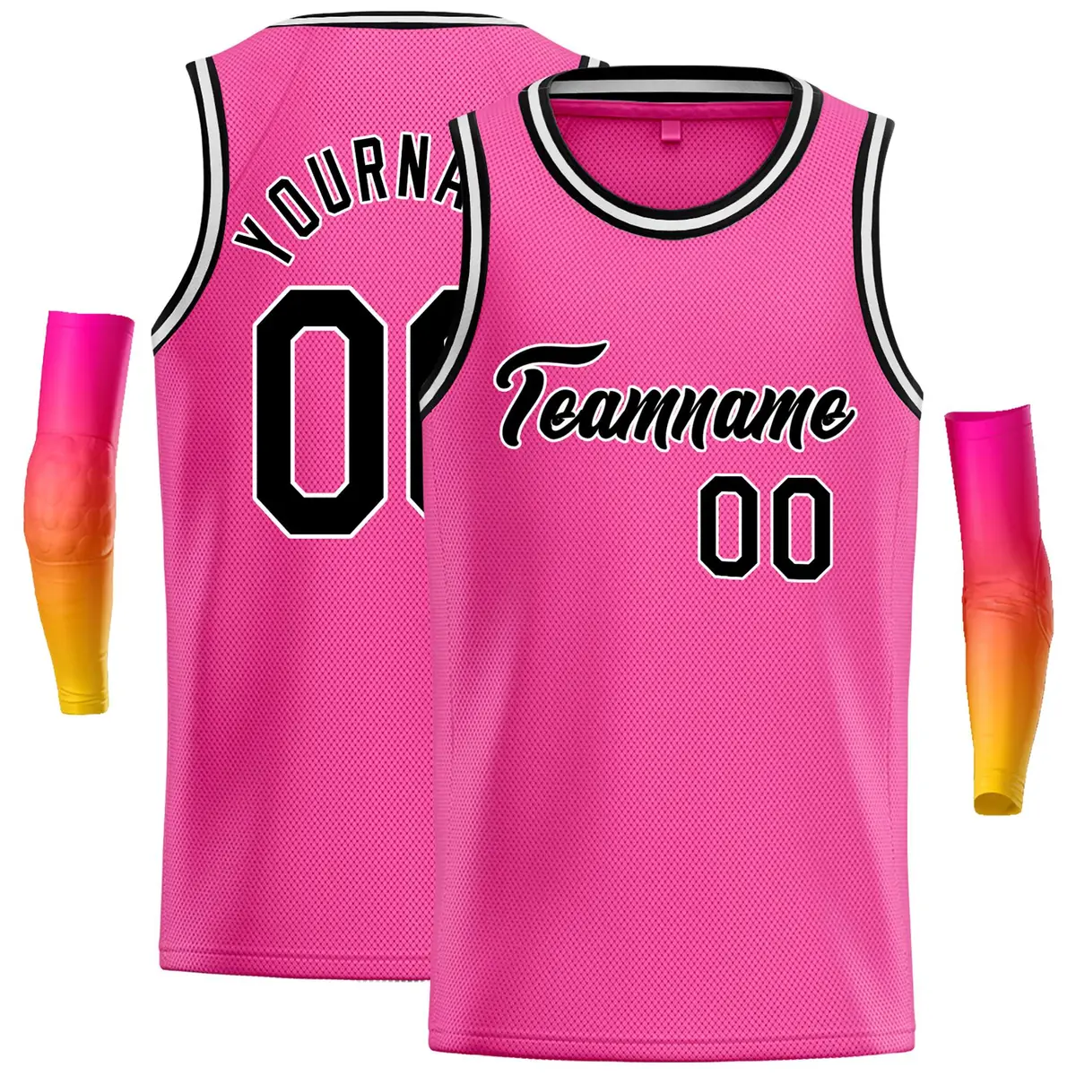 Pink Black-White Classic Casual Basketball Jersey