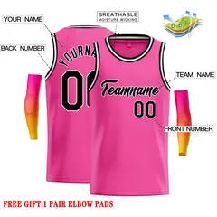 Pink Black-White Classic Casual Basketball Jersey 2