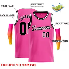 Pink Black-White Classic Casual Basketball Jersey 2