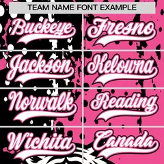 Pink Black White Full-Snap Tiger Graffiti Baseball Jersey 6