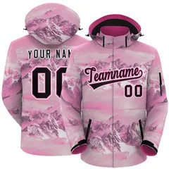 Pink Black-White Graffiti Waterproof Jacket for Climbing